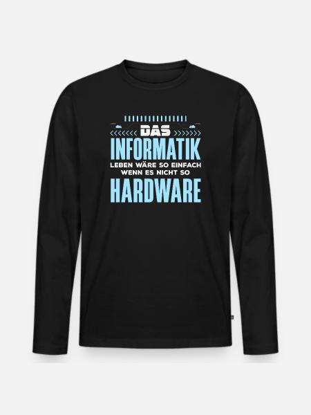 Informatik Hardware Spruch - Männer Premium Bio Langarmshirt - Schwarz