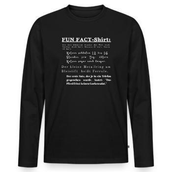 Fun Fact Shirt Geschenkidee lustig  - Männer Premium Bio Langarmshirt - Schwarz - Vorne - Nico (187cm)