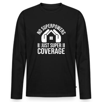 Insurance Agent Costume Super Coverage Medicare - Männer Premium Bio Langarmshirt - Schwarz - Vorne - Nico (187cm)