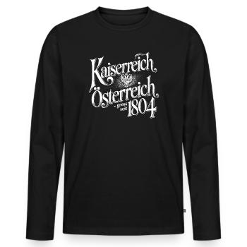 Kaiserreich Österreich, weiss - Männer Premium Bio Langarmshirt - Schwarz - Vorne - Nico (187cm)