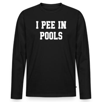 Fette Blocktypografie auf Schwarz - Männer Premium Bio Langarmshirt - Schwarz - Vorne - Nico (187cm)