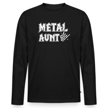 Metal Aunt Heavy Metal Geschenk für Tante - Männer Premium Bio Langarmshirt - Schwarz - Vorne - Nico (187cm)