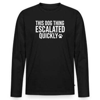 Diese Hundesache eskalierte schnell - Männer Premium Bio Langarmshirt - Schwarz - Vorne - Nico (187cm)