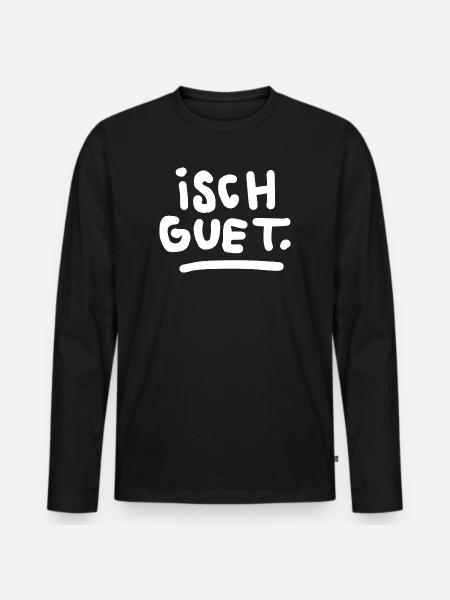 Isch Guet. - Männer Premium Bio Langarmshirt - Schwarz