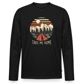 Montagnes - Ramène-moi à la maison - T-shirt manches longues Premium bio Homme - noir - Devant - Nico (187cm)
