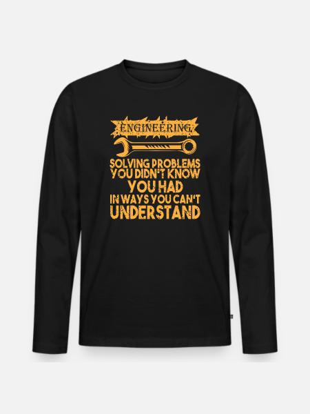 Ingenieur Student - Männer Premium Bio Langarmshirt - Schwarz