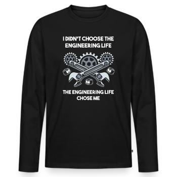 Ingenieur Student - Männer Premium Bio Langarmshirt - Schwarz - Vorne - Nico (187cm)