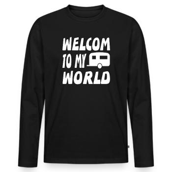 Camping - Männer Premium Bio Langarmshirt - Schwarz - Vorne - Nico (187cm)