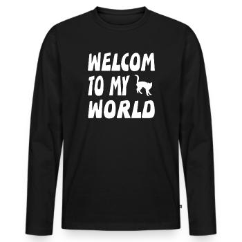Katzen - Männer Premium Bio Langarmshirt - Schwarz - Vorne - Nico (187cm)