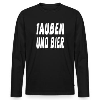 Tauben - Männer Premium Bio Langarmshirt - Schwarz - Vorne - Nico (187cm)