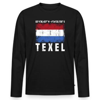 Coordonnées de Texel - T-shirt manches longues Premium bio Homme - noir - Devant - Nico (187cm)