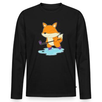 Fuchs Eishockey Eishockeyschläger - Männer Premium Bio Langarmshirt - Schwarz - Vorne - Nico (187cm)