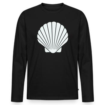 Geometrische Muschelkunst - Männer Premium Bio Langarmshirt - Schwarz - Vorne - Nico (187cm)