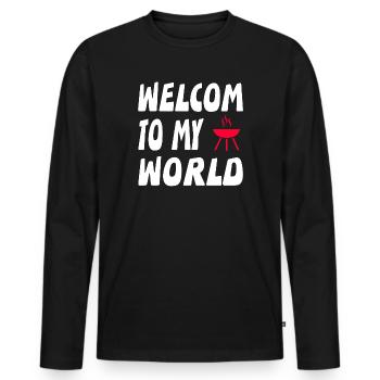 Grillen - Männer Premium Bio Langarmshirt - Schwarz - Vorne - Nico (187cm)