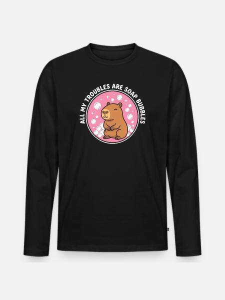 All My Troubles Are Soap Bubbles - Männer Premium Bio Langarmshirt - Schwarz