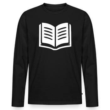 Buch Bücher lesen Geschenk - Männer Premium Bio Langarmshirt - Schwarz - Vorne - Nico (187cm)