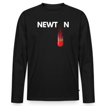 Crimson Apple Burst - Männer Premium Bio Langarmshirt - Schwarz - Vorne - Nico (187cm)