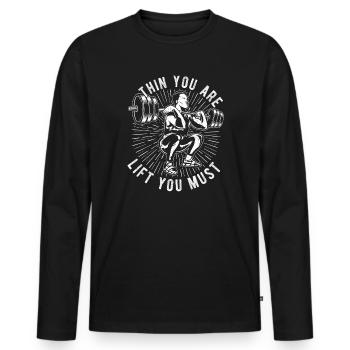 Powerlifting Bodybuilder Lift You Must Gym Gift - Männer Premium Bio Langarmshirt - Schwarz - Vorne - Nico (187cm)