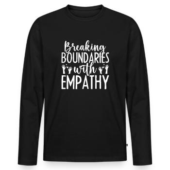 Social Worker Quote Breaking Boundaries With - Männer Premium Bio Langarmshirt - Schwarz - Vorne - Nico (187cm)