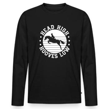 Hobby Horse Rider Head High Hooves Low - Männer Premium Bio Langarmshirt - Schwarz - Vorne - Nico (187cm)
