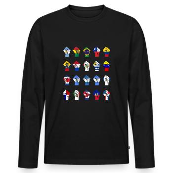 Résistance latino-américaine - T-shirt manches longues Premium bio Homme - noir - Devant - Nico (187cm)