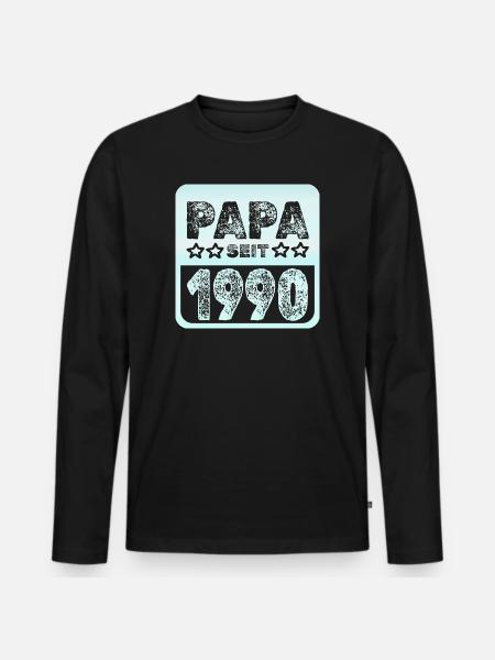Spruch 1990 - Männer Premium Bio Langarmshirt - Schwarz