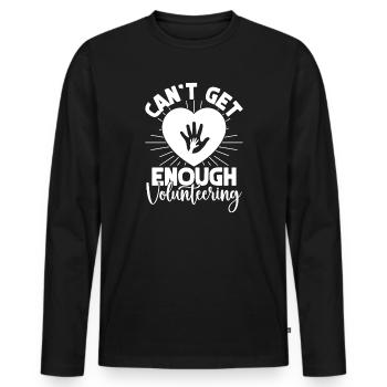 Social Worker Quote Can´t Get Enough Social - Männer Premium Bio Langarmshirt - Schwarz - Vorne - Nico (187cm)