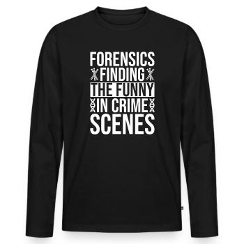 Forensic Analyst Funny In Crime Scenes Squad Crime - Männer Premium Bio Langarmshirt - Schwarz - Vorne - Nico (187cm)