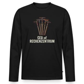 Leiter Vom Rechenzentrum Gartenarbeit Gärtner - Männer Premium Bio Langarmshirt - Schwarz - Vorne - Nico (187cm)