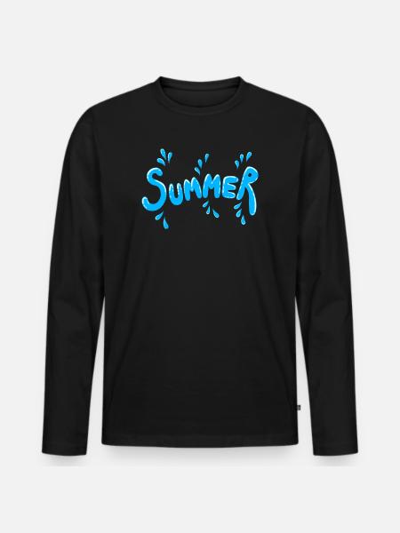 Splish Splash - Männer Premium Bio Langarmshirt - Schwarz