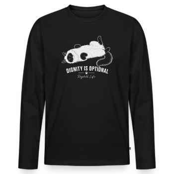 Ragdoll-Katze – Dignity Is Optional - Männer Premium Bio Langarmshirt - Schwarz - Vorne - Nico (187cm)