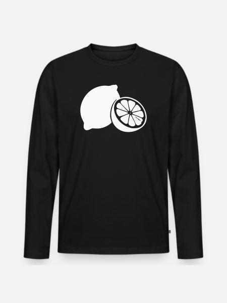 Citrus Silhouette Lemons - Men's Premium Organic Long Sleeve Shirt - black