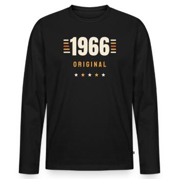1966 Original Jahrgang Retro 60. Geburtstag Gesche - Männer Premium Bio Langarmshirt - Schwarz - Vorne - Nico (187cm)