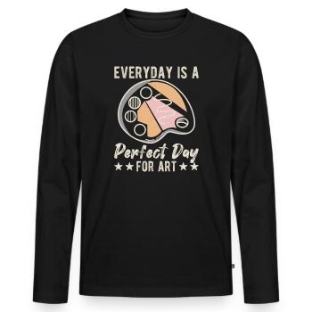 Artist Painter Graphic Perfect Day For Art Gifts - Männer Premium Bio Langarmshirt - Schwarz - Vorne - Nico (187cm)