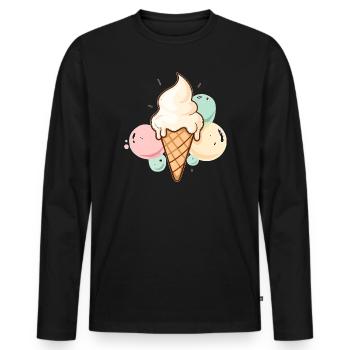 Kugel Für Kugel Glücklich - Männer Premium Bio Langarmshirt - Schwarz - Vorne - Nico (187cm)