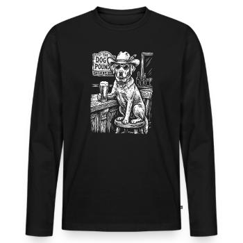 Cowboy Dog Beer Funny Labrador - Männer Premium Bio Langarmshirt - Schwarz - Vorne - Nico (187cm)