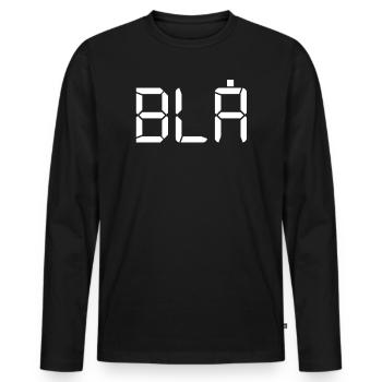 Blau - LCD - Männer Premium Bio Langarmshirt - Schwarz - Vorne - Nico (187cm)