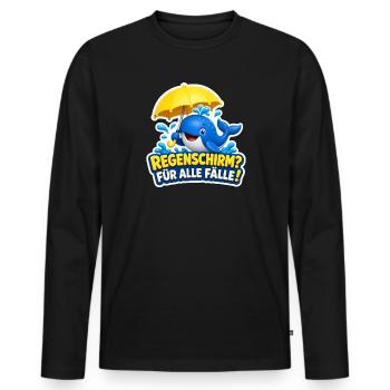 Wal Regenschirm für alle Fälle Lustiger Spruch - Männer Premium Bio Langarmshirt - Schwarz - Vorne - Nico (187cm)