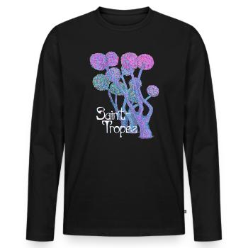 Saint Tropez Limited Edition - Streetstyle - Männer Premium Bio Langarmshirt - Schwarz - Vorne - Nico (187cm)