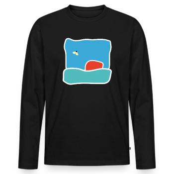 Midge in flight – flying insect - Men's Premium Organic Long Sleeve Shirt - black - Front - Nico (187cm)