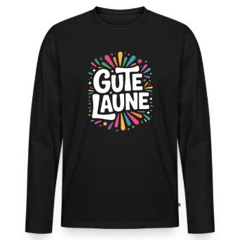 Gute Laune Karneval Fasching Karnevalskostüm Alaaf - Männer Premium Bio Langarmshirt - Schwarz - Vorne - Nico (187cm)