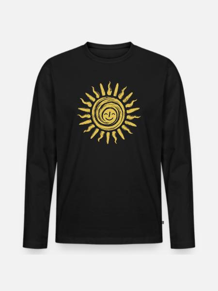 Golden Sun - Men's Premium Organic Long Sleeve Shirt - black