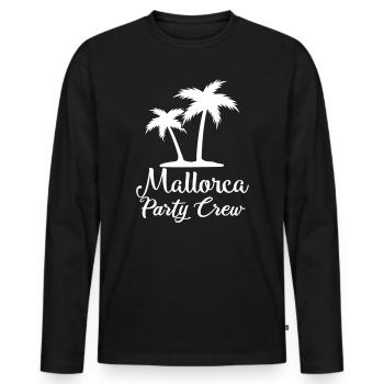 Mallorca Party Crew Palmen - Männer Premium Bio Langarmshirt - Schwarz - Vorne - Nico (187cm)
