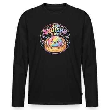Dumpling in meiner Squishy-Aera Lustig - Männer Premium Bio Langarmshirt - Schwarz - Vorne - Nico (187cm)