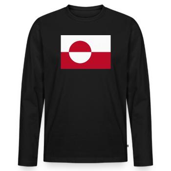 Grönländische Flagge – grönländische Flagge - Männer Premium Bio Langarmshirt - Schwarz - Vorne - Nico (187cm)