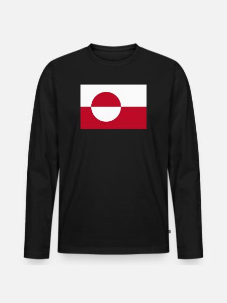 Greenland Flag - Greenlandic Flag - Men's Premium Organic Long Sleeve Shirt - black