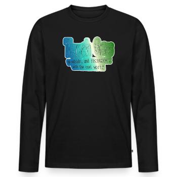 Raus in die Natur Realwelt Verbinden - Männer Premium Bio Langarmshirt - Schwarz - Vorne - Nico (187cm)