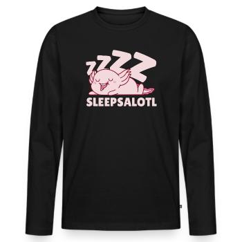 Sleepsalotl - Männer Premium Bio Langarmshirt - Schwarz - Vorne - Nico (187cm)