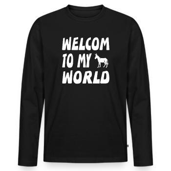Esel - Männer Premium Bio Langarmshirt - Schwarz - Vorne - Nico (187cm)