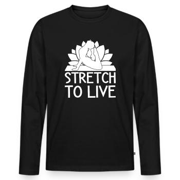 Pilates Enthusiasts Stretch To Live Pilates - Männer Premium Bio Langarmshirt - Schwarz - Vorne - Nico (187cm)